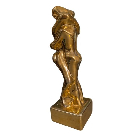 Jaru Lovers Embrace Sculpture MCM Cubist Gold plated - Picture 13 of 16